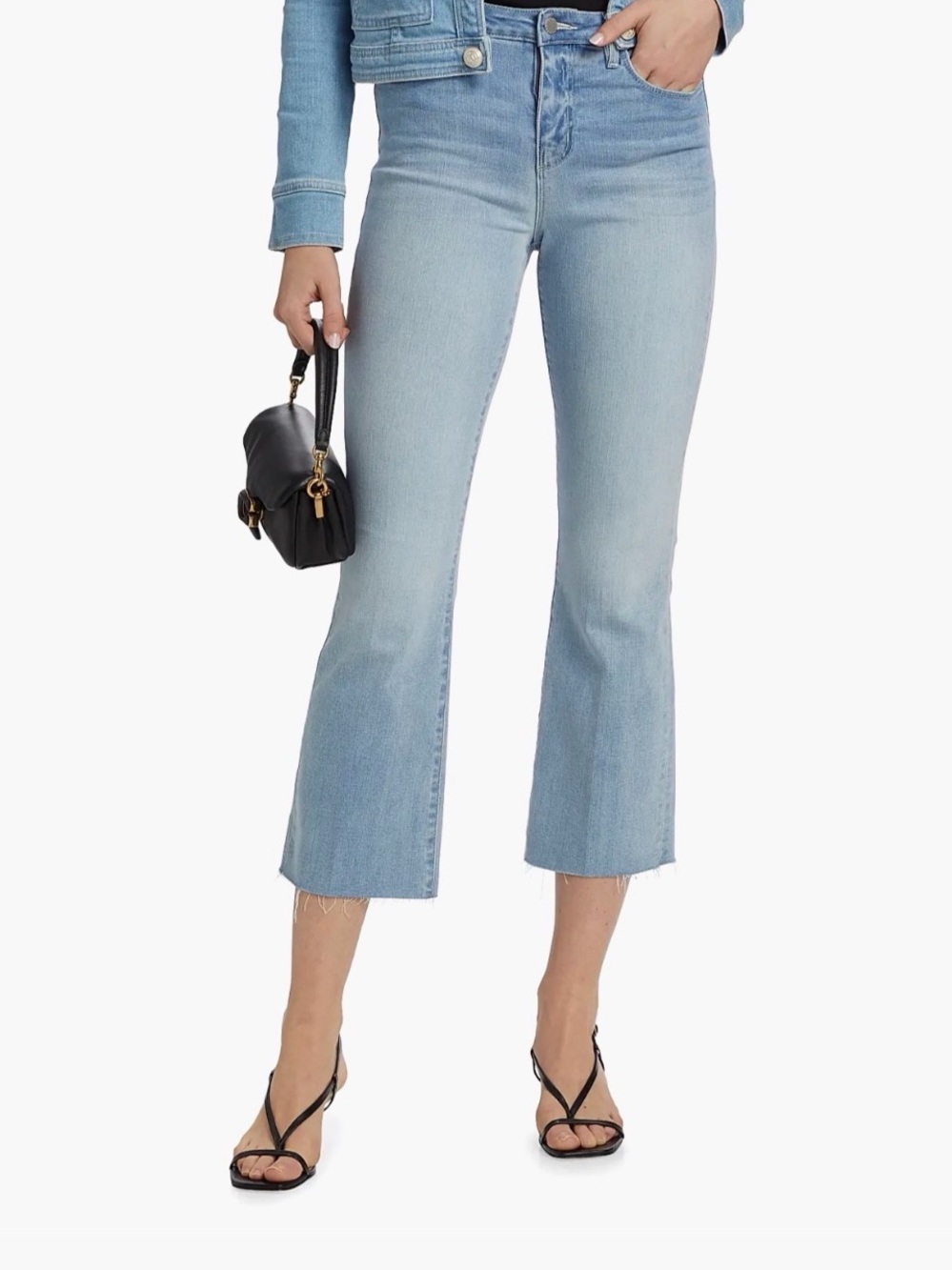 L'AGENCE KENDRA HIGH RISE CROPPED FLARE RAW HEM ANKLE, SIZE 25